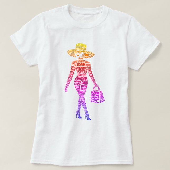 Camiseta de Modelo de Moda de Pista (Frente do Design)