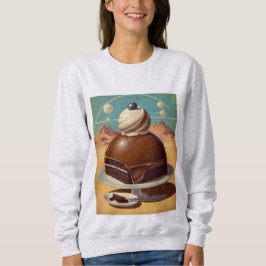 Camiseta de moletom de bolo futurista retrô
