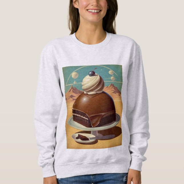 Camiseta de moletom de bolo futurista retrô  (Frente)