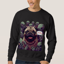 "Camiseta de Moletom de Halloween Pug Mordida de Z