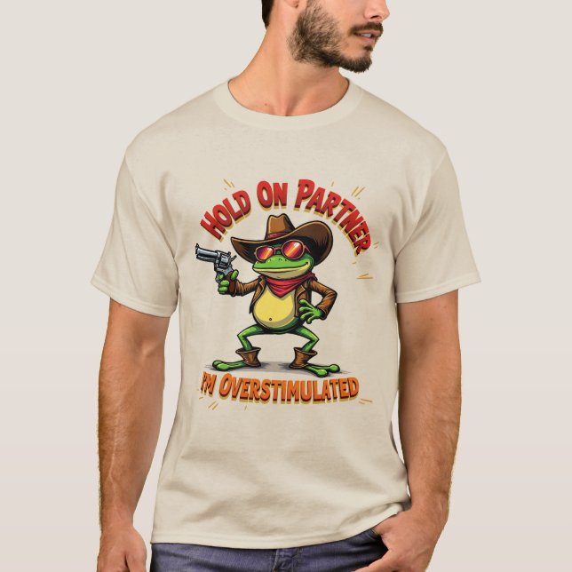 Camiseta de Moletom do Meme do Sapo Cowboy - Prese (Frente)