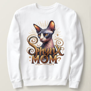 Camiseta de Moletom Feminina Mãe de Gato Sphynx
