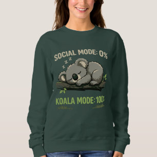 Camiseta de Moletom Modo Koala Engraçado