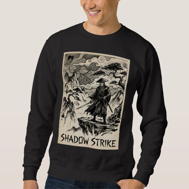Camiseta de Moletom Shadow Strike Samurai Ink Art (Frente)