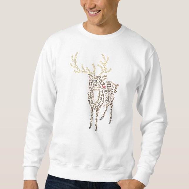 Camiseta de Moletom World Word Reindeer (Frente)