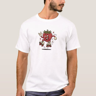 Camiseta de Morango de Patinação Cute