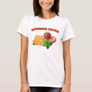 Camiseta De Morango Laranja e Hortelã Summer Fresh