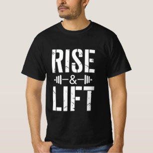 Camiseta de Motivação de Academia Rise & Lift Co