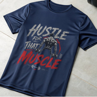 Camiseta de Motivação para Academia Hustle For Tha