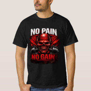 Camiseta de Motivação para Academia No Pain No Gai