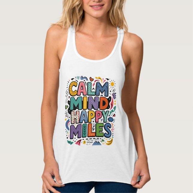 Camiseta de Motivação para Corredores Calm Mind Ha (Frente)