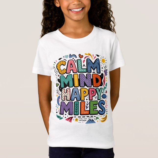 Camiseta de Motivação para Corredores Calm Mind Ha (Frente)