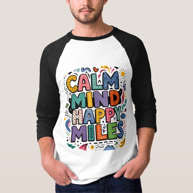 Camiseta de Motivação para Corredores Calm Mind Ha (Frente)