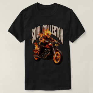 Camiseta de moto flamejante colecionadora de almas