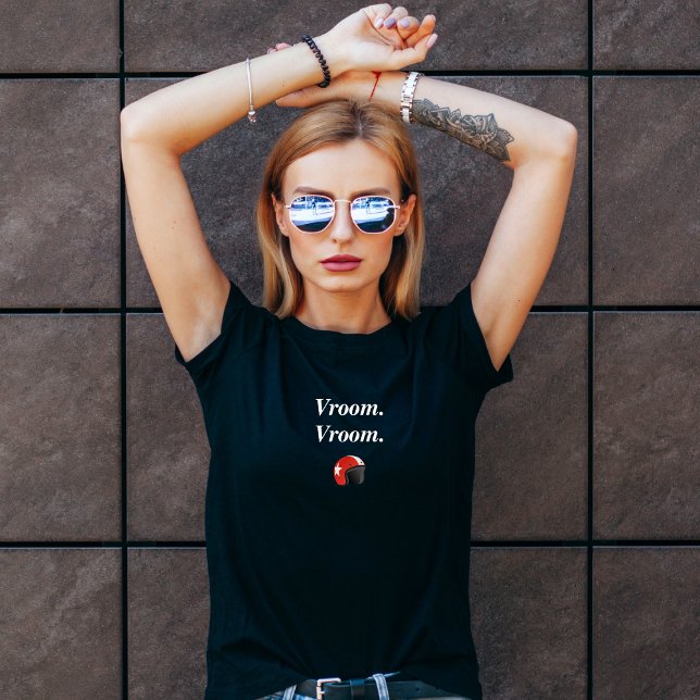 Camiseta de moto Vroom para mulheres (Criador carregado)
