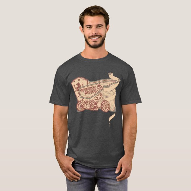 Camiseta de Motocicletas Grunge Masculina (Frente Completa)