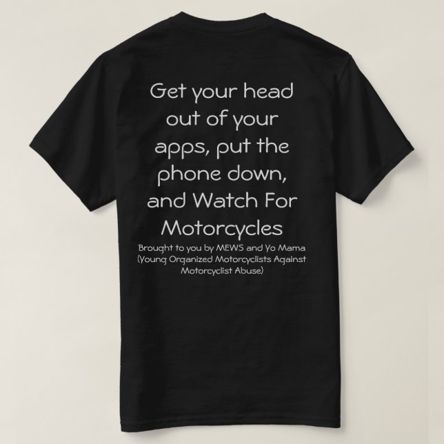 Camiseta de Motociclista (Verso do Design)