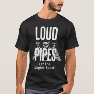 Camiseta de Motociclista Loud Pipes Vintage Motoci