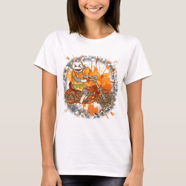 Camiseta de motociclista Sock Monkey (Frente)