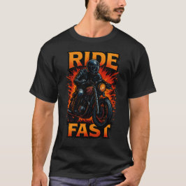 Camiseta de Motociclista Vintage 'Ride Fast'