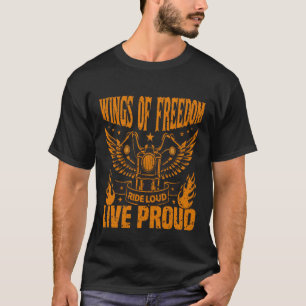 Camiseta de Motociclista Wings of Freedom – Ride L