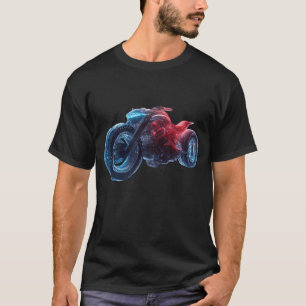 Camiseta de Motoqueiro Cyberpunk Neon Fogo e Gelo