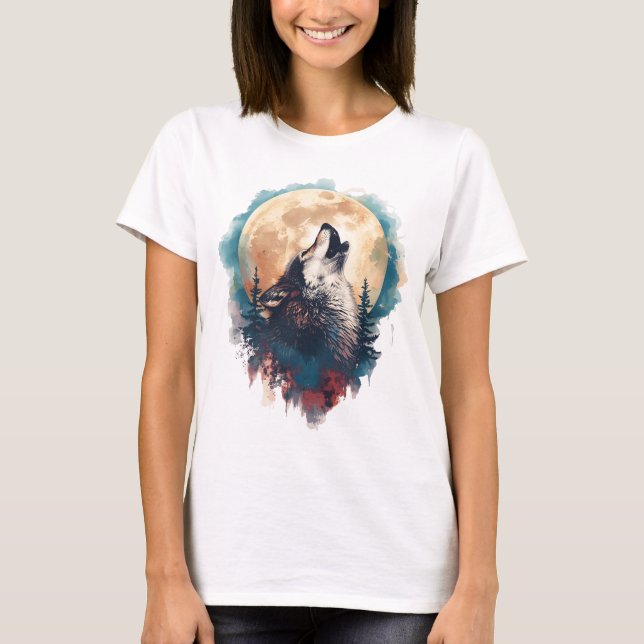 Camiseta de mujer con diseño nocturno  (Frente)