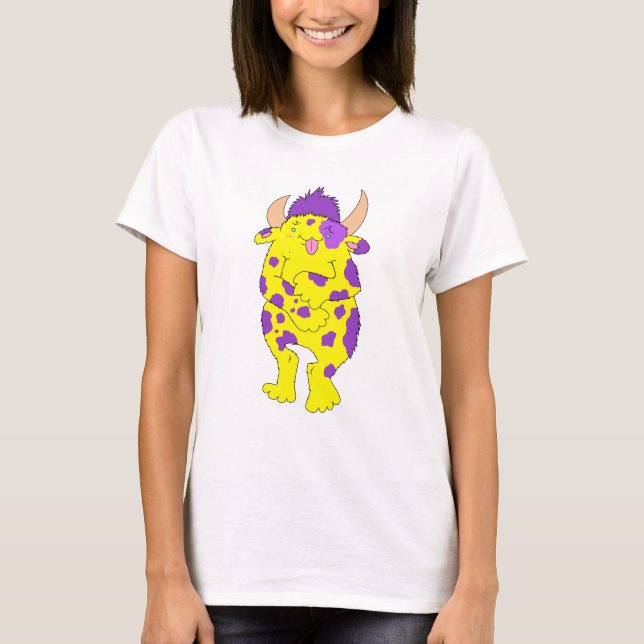 Camiseta de Mulher Monstro Difuso Manchado (Frente)