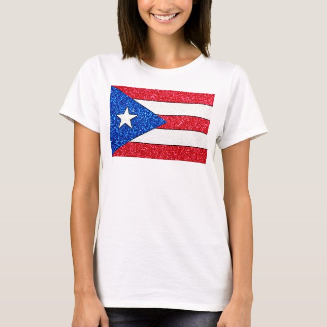 Camiseta de mulheres com bandeira Porto Rico (Frente)