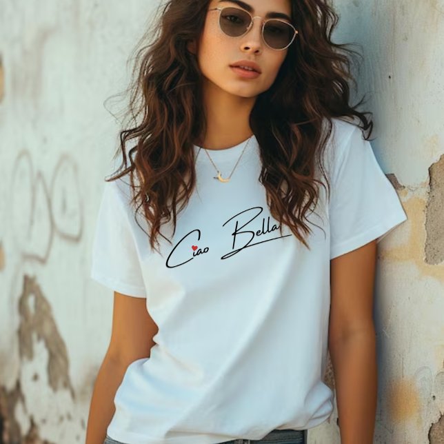 Camiseta de mulheres com script Ciao Bella (Criador carregado)