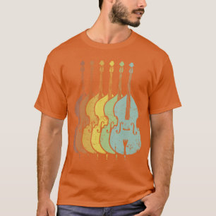 Camiseta de música de músico de baixo vertical ret