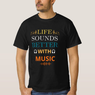 Camiseta de música fofa Bold Sans Serif noite de