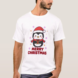 Camiseta de Natal Alegre do Pinguim Fofa de Invern
