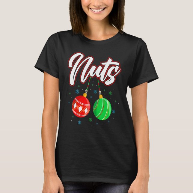 Camiseta de Natal Chest Nuts Casal Engraçado (Frente)