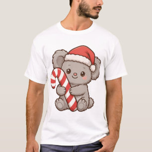 Camiseta de Natal com Cane de Açúcar e Chapéu de P