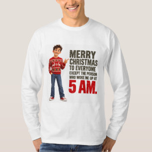 Camiseta de Natal com Despertar Cômico às 5 da Man