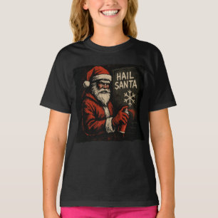 Camiseta de Natal com Grafite Vintage 'Hail Santa'