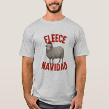 Camiseta de Natal com Ovelha e Piada Fleece Navida
