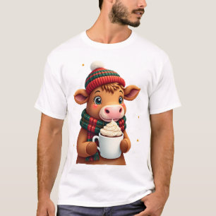 Camiseta de Natal com Pincelada de Vaca das Terras