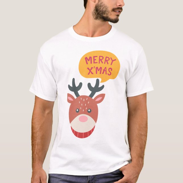 camiseta de Natal com rena (Frente)