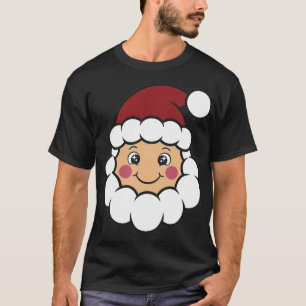 Camiseta de Natal com Rosto de Papai Noel Inflado