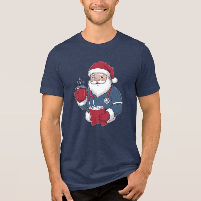 Camiseta de Natal da Enfermeira Papai Noel | Code  (Frente)
