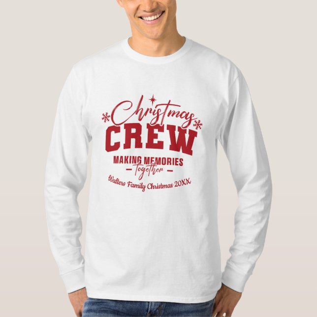 Camiseta de Natal da Família com nome (Frente)