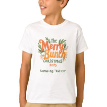 Camiseta de Natal da Família Retrô - O Bando Alegr