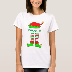 Camiseta de Natal da Mamãe Elfa Fofo e na Moda