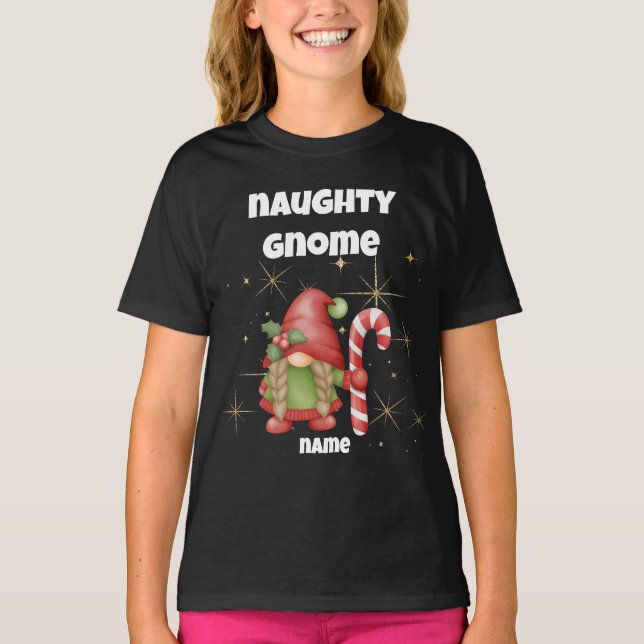 Camiseta de Natal da Naughty Gnomo (Frente)