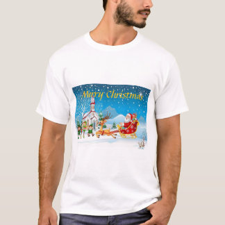 camiseta de Natal de animação festiva