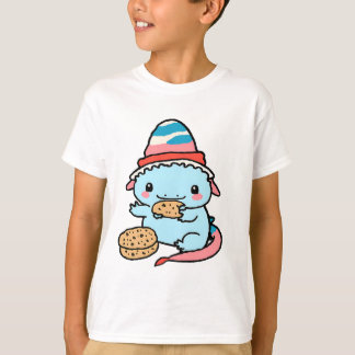 camiseta de natal de axolotls azuis