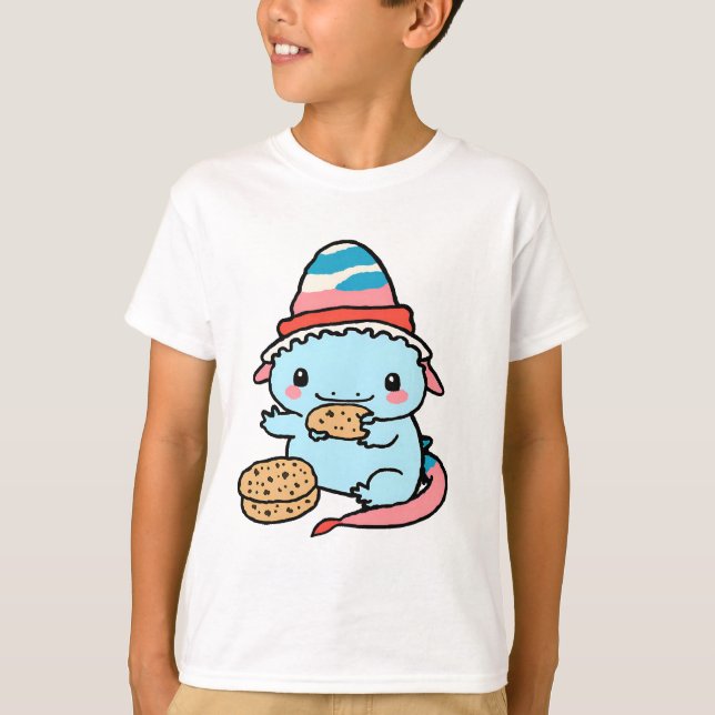 camiseta de natal de axolotls azuis (Frente)