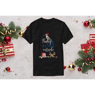 Camiseta de Natal de Beija-flor - Bebê está frio l